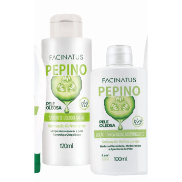 Kit Pepino (Sabonete facial 2705/Máscara Facial 4106/Loção Tônica 4107/Gel Hidratante Facial 4105) | Cód.