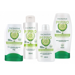 Kit Pepino (Sabonete facial 2705/Máscara Facial 4106/Loção Tônica 4107/Gel Hidratante Facial 4105) | Cód.